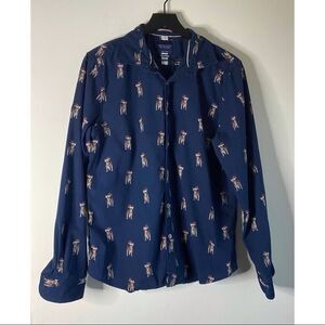 Denim & Flower Ricky Singh Holiday Dog Print Button Down